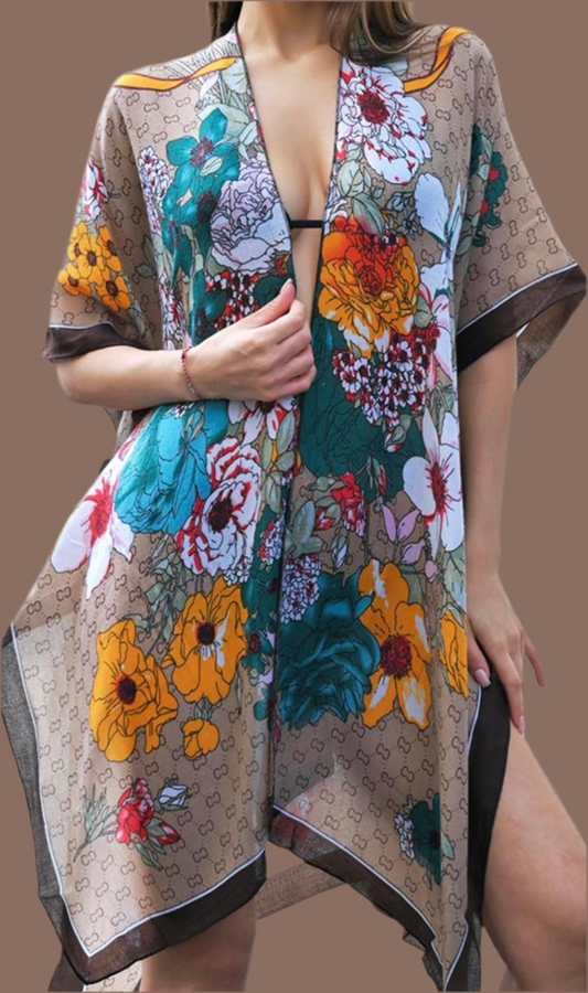 Floral pattern kimono/coverup