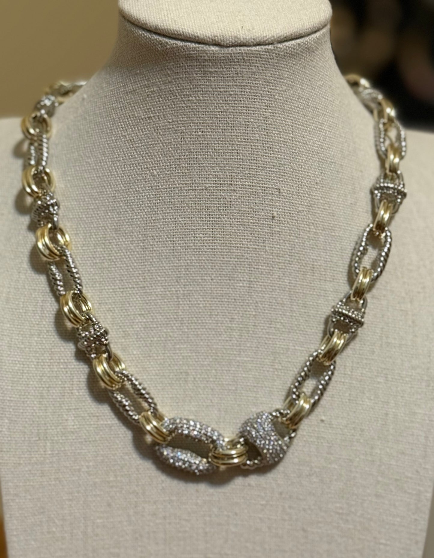 14k gold/ silver dipped chain with double bling pendants