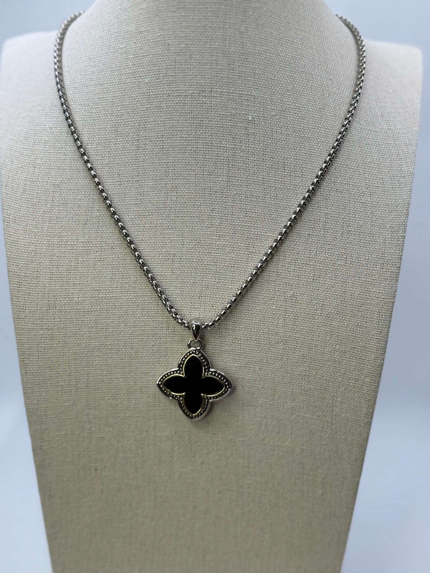 Black clover necklace