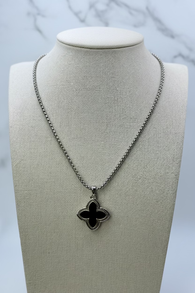 Black clover necklace