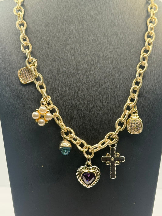 Charmed necklace with Purple Heart