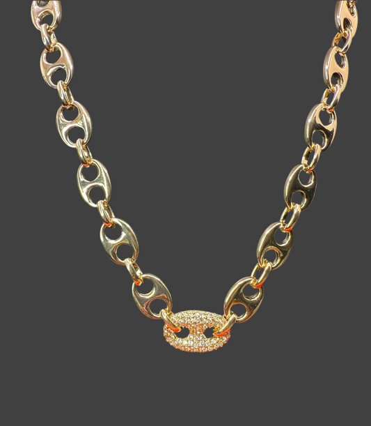 Gold dipped inspired bling necklace