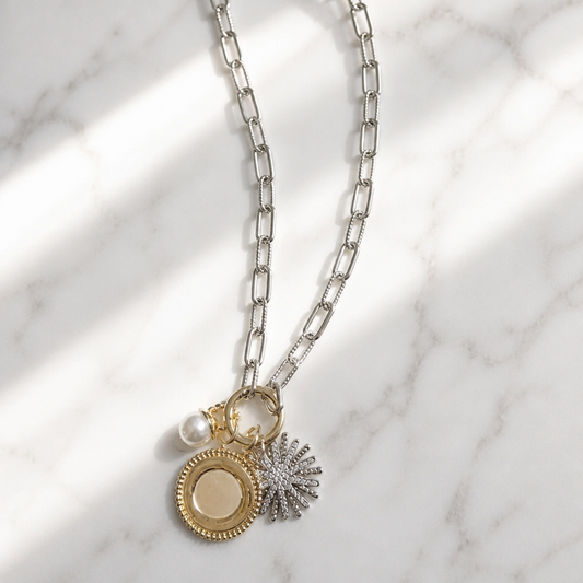Starburst charm necklace