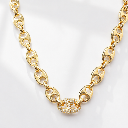 Gold dipped inspired bling necklace