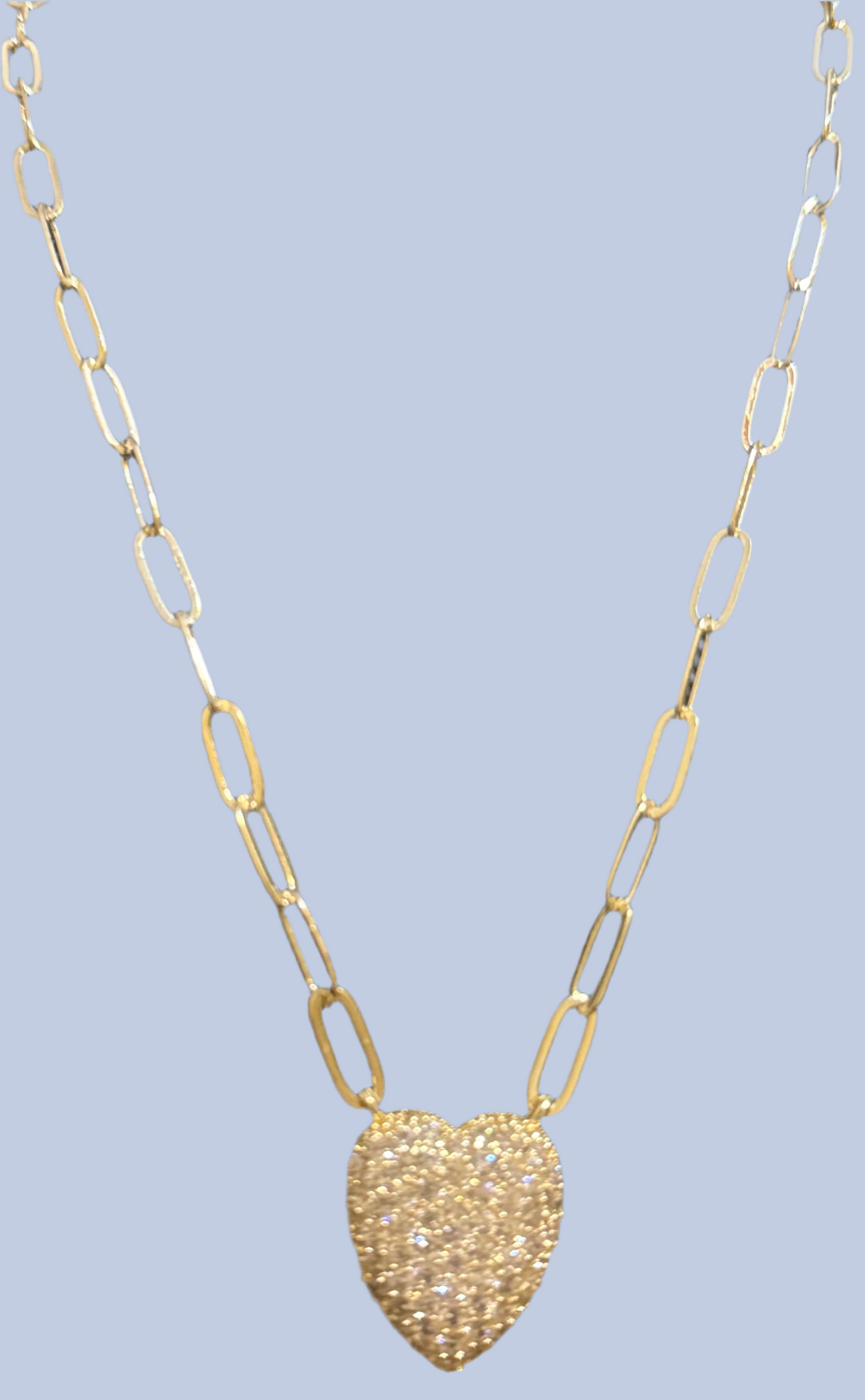 Blinged Puffy Heart Necklace