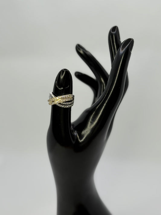 Criss crossed ring
