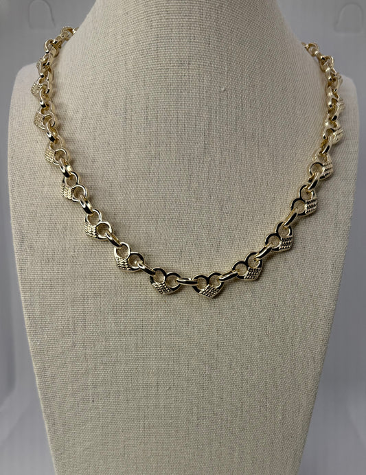 Gold mariner heart necklace