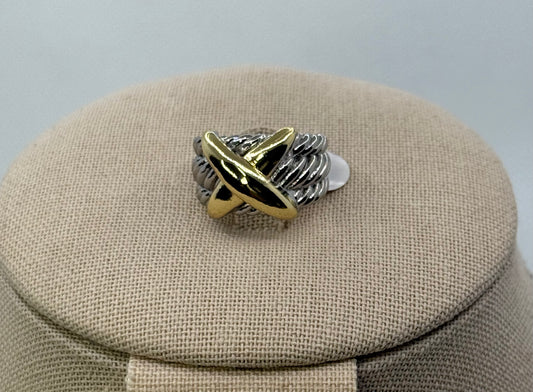 Gold X ring
