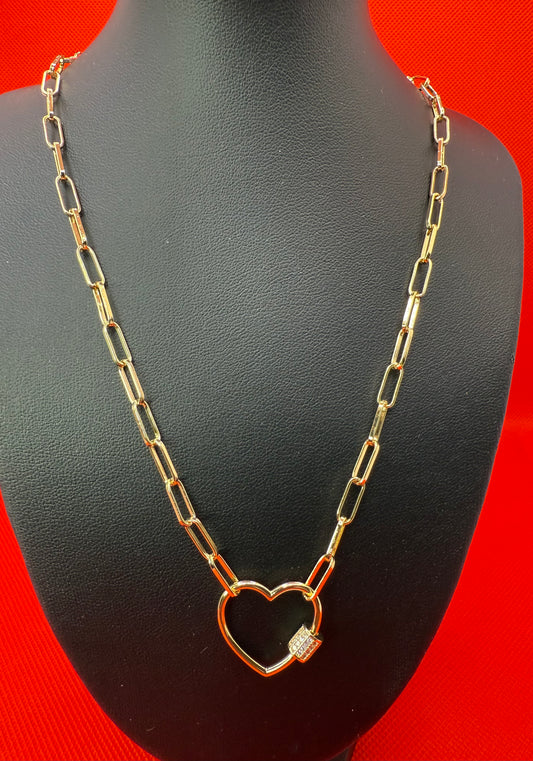 Dainty gold dipped heart necklace.