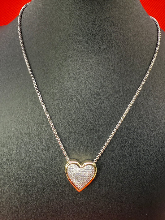 CZ heart necklace