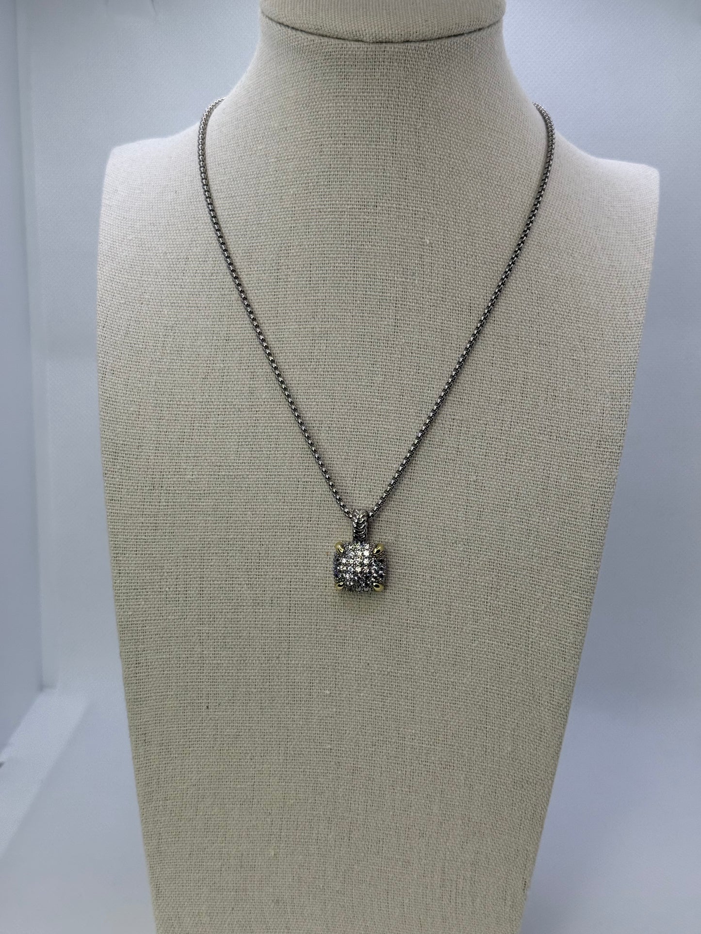 Square stone necklace