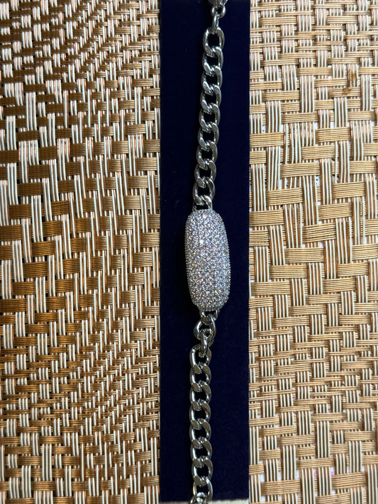 Silver bling bracelet; matching necklace available