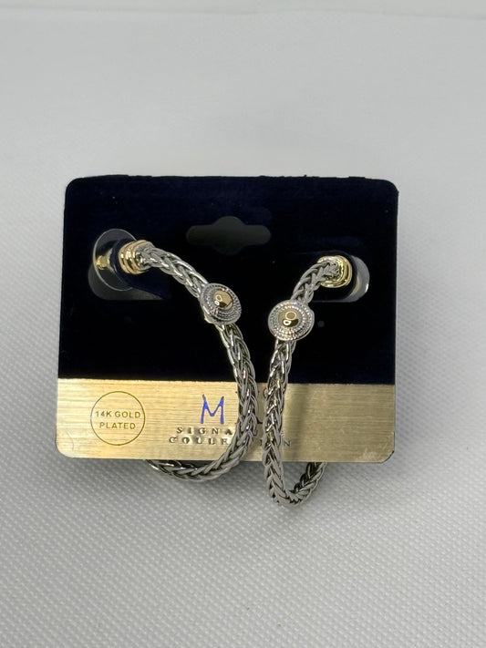 silver hoops with gold circle