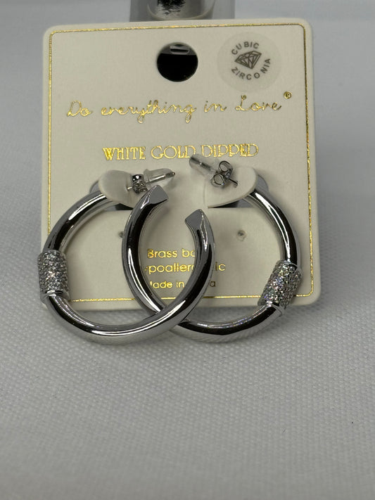 White Gold Dipped hoop earrings