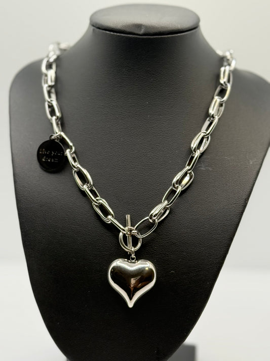 Bubble Heart Necklace with Inspirational Tag