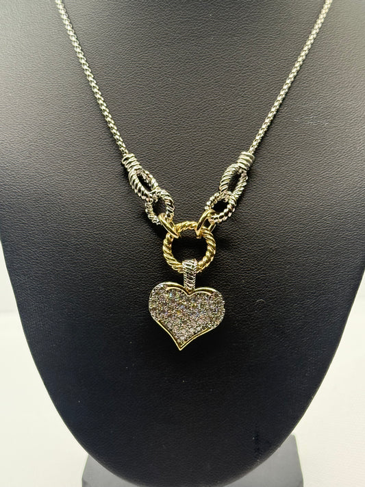 Blinged Heart Necklace