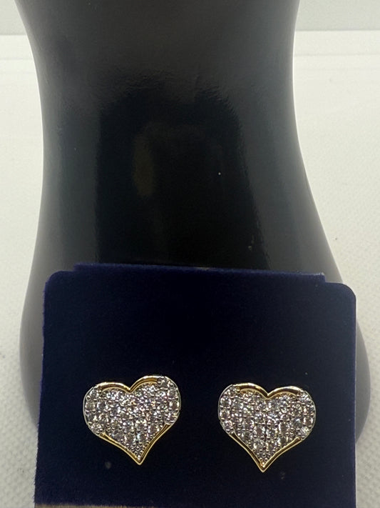 Blinged Heart Earrings