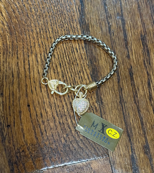 Blinged Puffy Heart Bracelet
