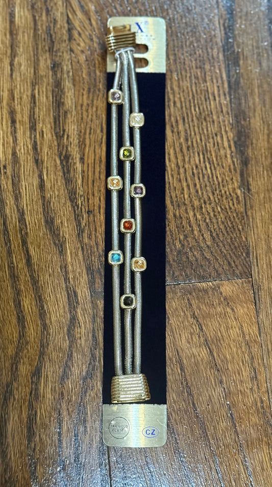 Multi colored stone bracelet