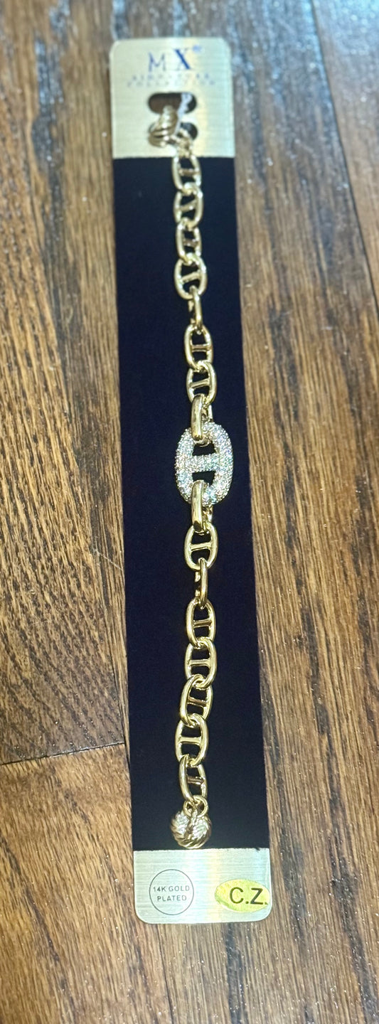 Gold dipped inspired bling bracelet